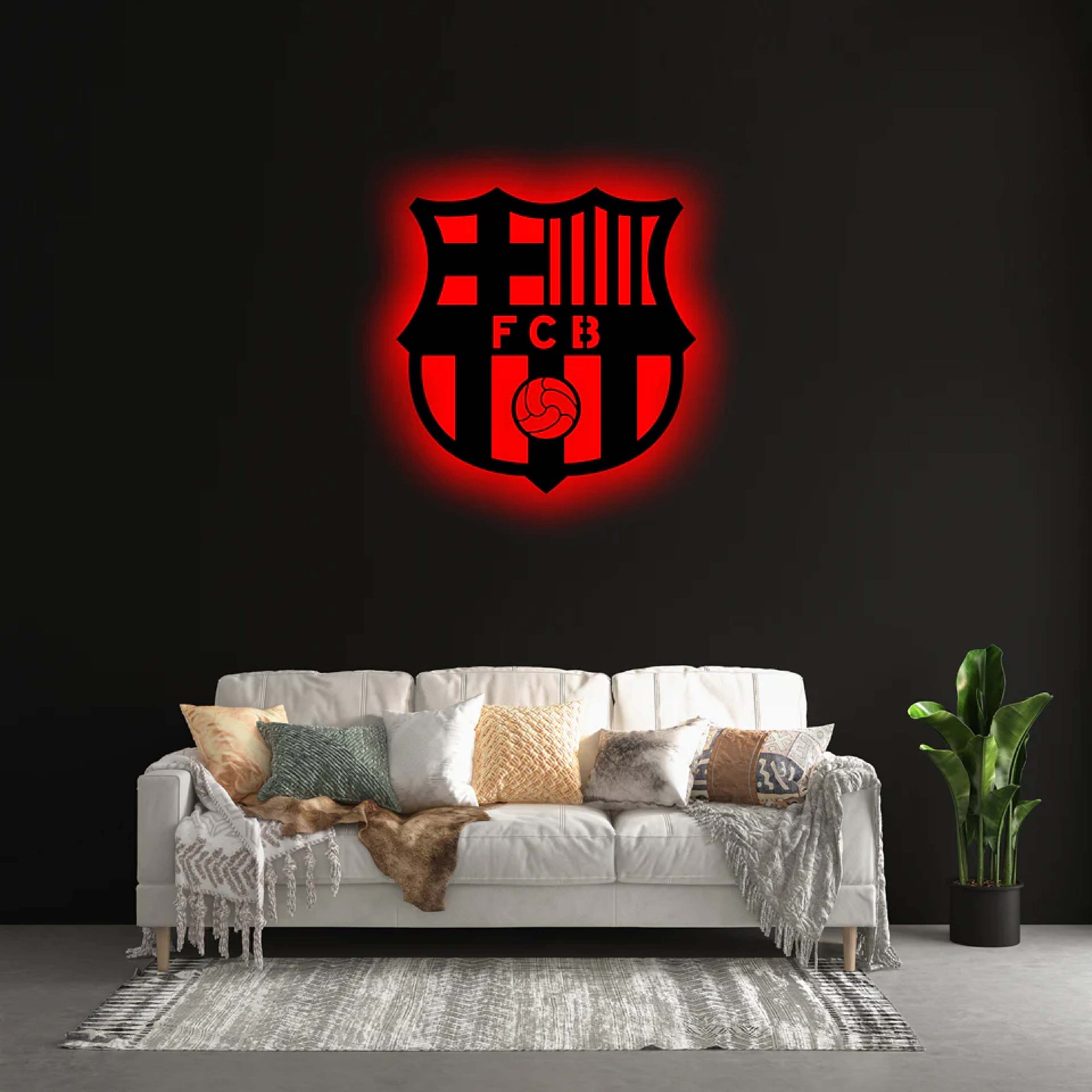 Wooden FC Barcelona LED Logo For Football Fan's