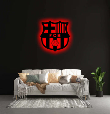 Wooden FC Barcelona LED Logo For Football Fan's