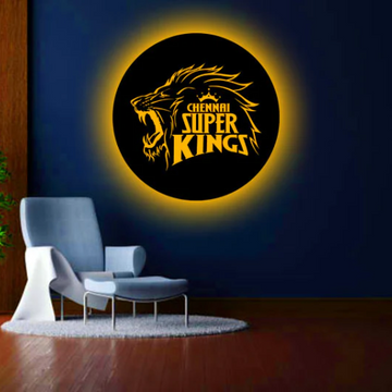 IPL Wooden LED Logo - CSK