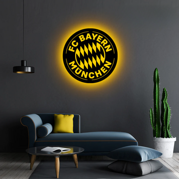 Wooden FC Bayern Munich LED Logo Luminous For Football Fan's