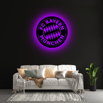 Wooden FC Bayern Munich LED Logo Luminous For Football Fan's