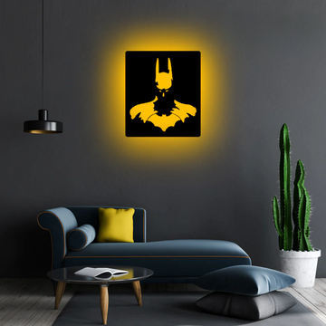 Wooden LED Logo - Superhero Batman