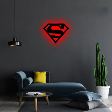 Wooden LED Logo Backlight - Superman