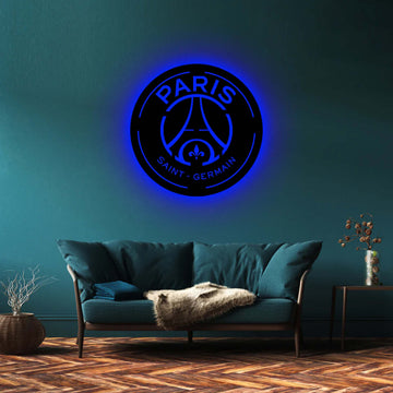 Wooden Paris Saint-Germain FC LED Logo Luminous For Football Fan's