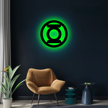 Wooden LED Logo - Green Lantern