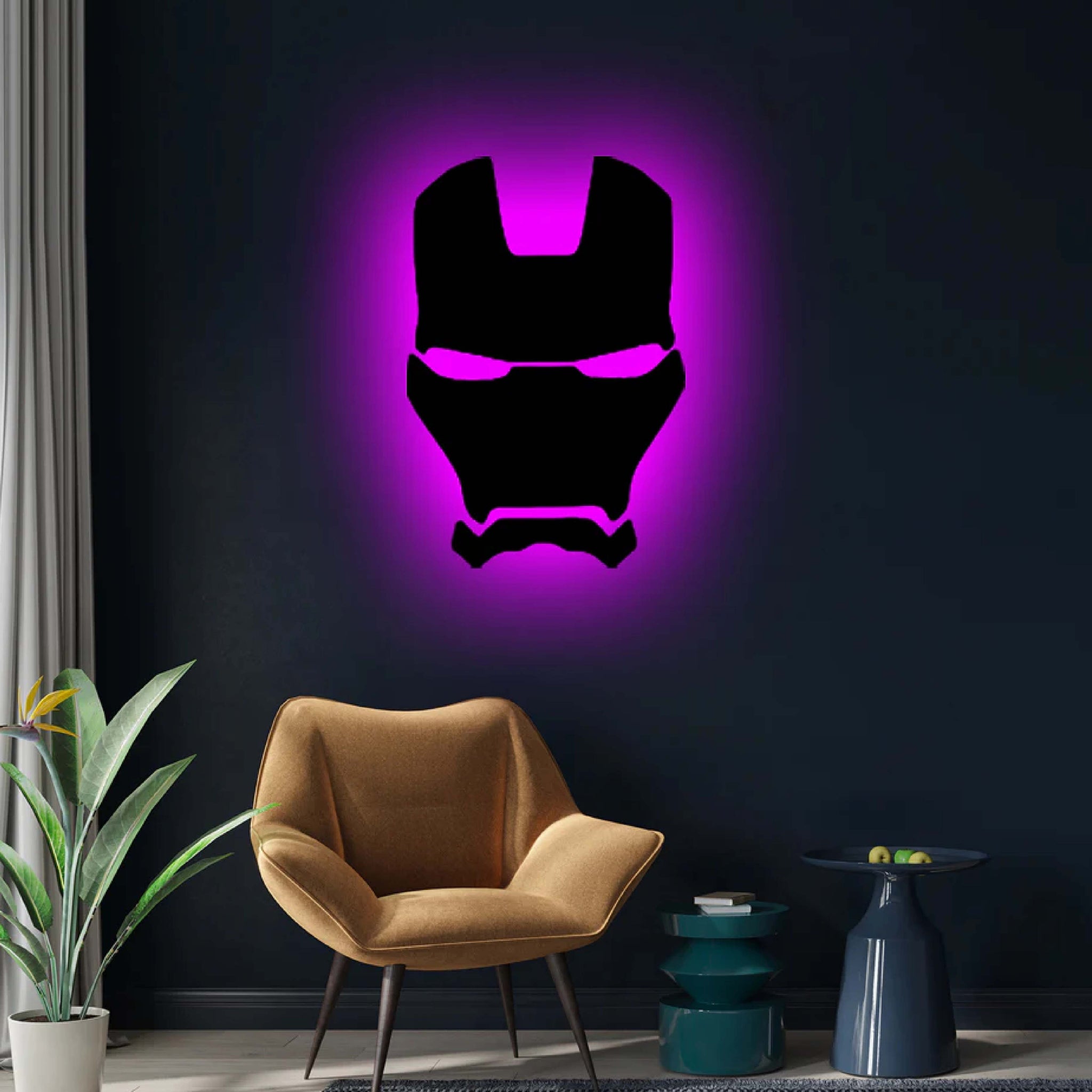 Wooden LED Logo Backlight Ironman