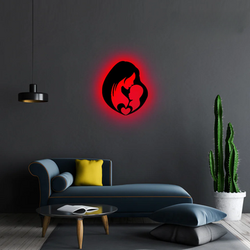 Wooden LED Logo Mother Love