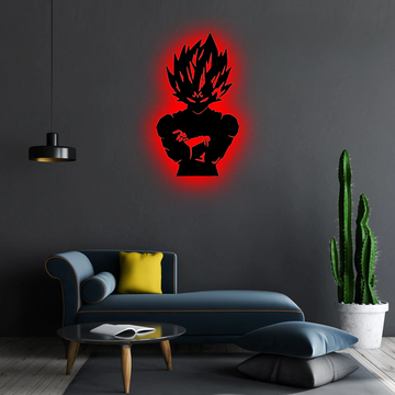 Wooden LED Logo Anime - Vegeta