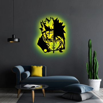 Wooden LED Logo - Naruto VS Sasuke