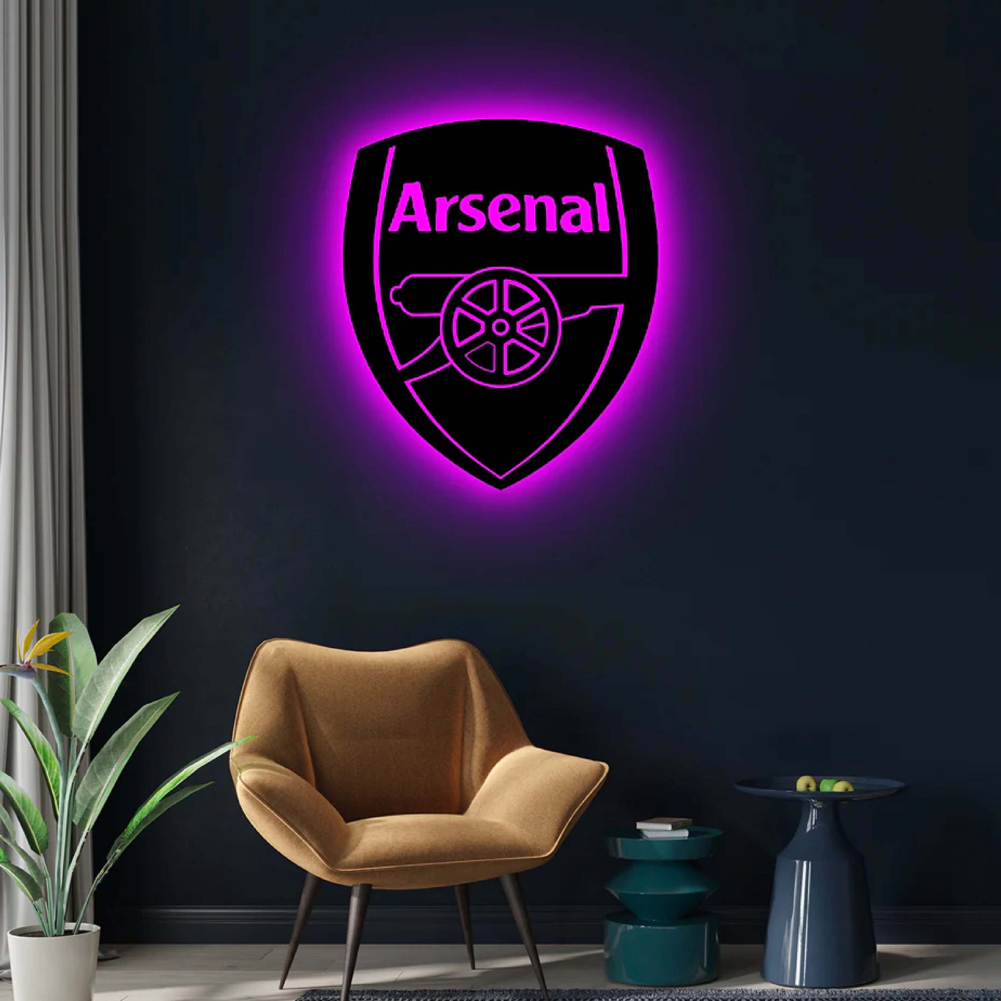 Wooden Arsenal FC LED Logo Luminous For Football Fan's