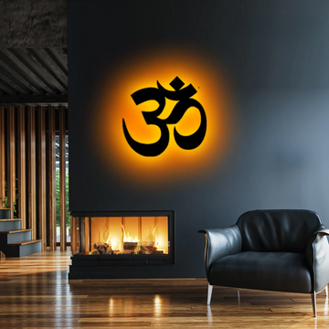 Wooden LED Logo Om