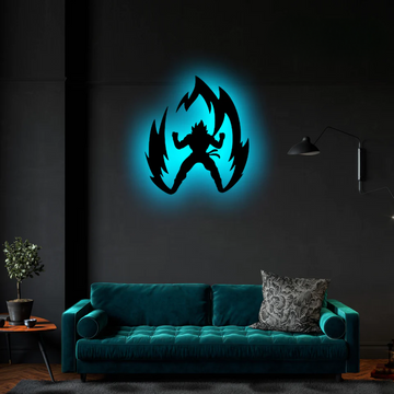 Wooden LED Logo Anime Goku Super Saiyyan