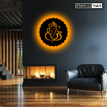 Wooden LED Logo - Lord Ganesh