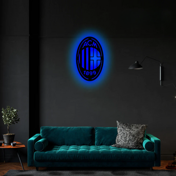 Wooden AC Milan LED Logo Luminous For Football Fan's