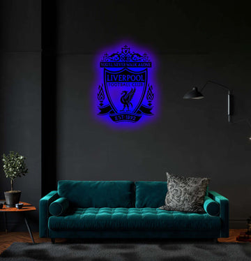 Wooden Liverpool FC LED Logo For Football Fan's