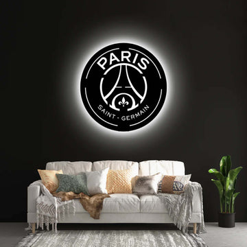 Wooden Paris Saint-Germain FC LED Logo Luminous For Football Fan's