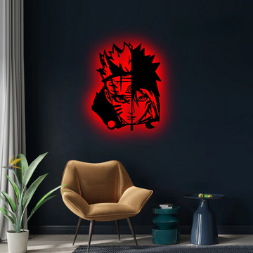 Wooden LED Logo - Naruto VS Sasuke