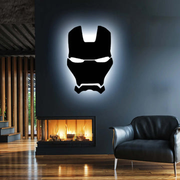 Wooden LED Logo Backlight Ironman