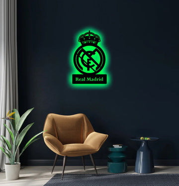 Wooden Real Madrid FC LED Logo For Football Fan's