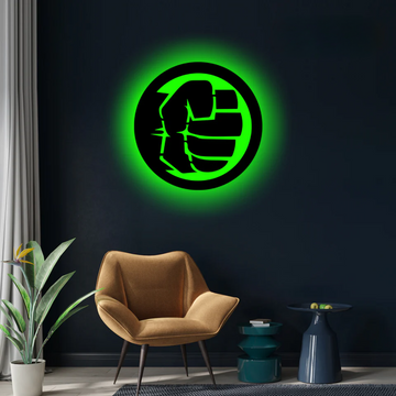 Wooden LED Logo - THE HULK