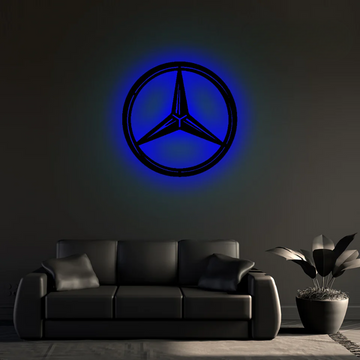 Wooden LED Logo Mercedes-Benz Cars