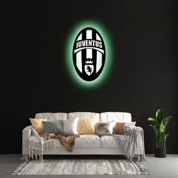 Wooden Juventus FC LED Logo Luminous For Football Fan's