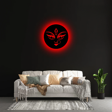 Wooden LED Logo Backlight Devi Ma Durga