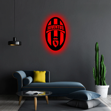 Wooden Juventus FC LED Logo Luminous For Football Fan's