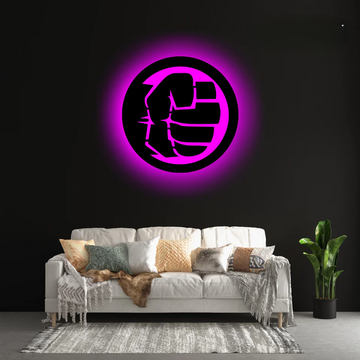 Wooden LED Logo - THE HULK