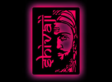 Wooden LED Logo Backlight Shivaji Maharaj